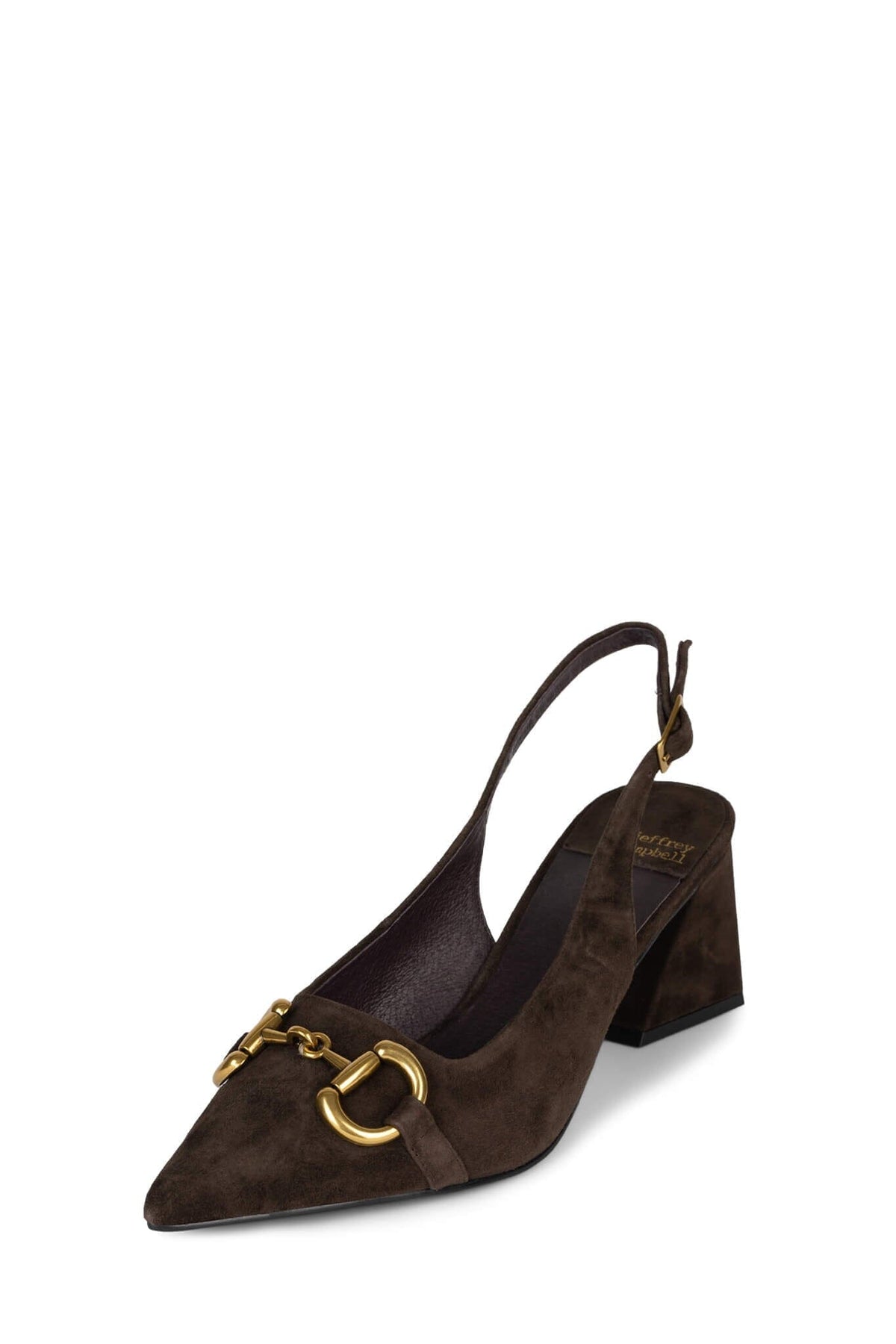 NAKITA Jeffrey Campbell Slingback Brown Suede Gold