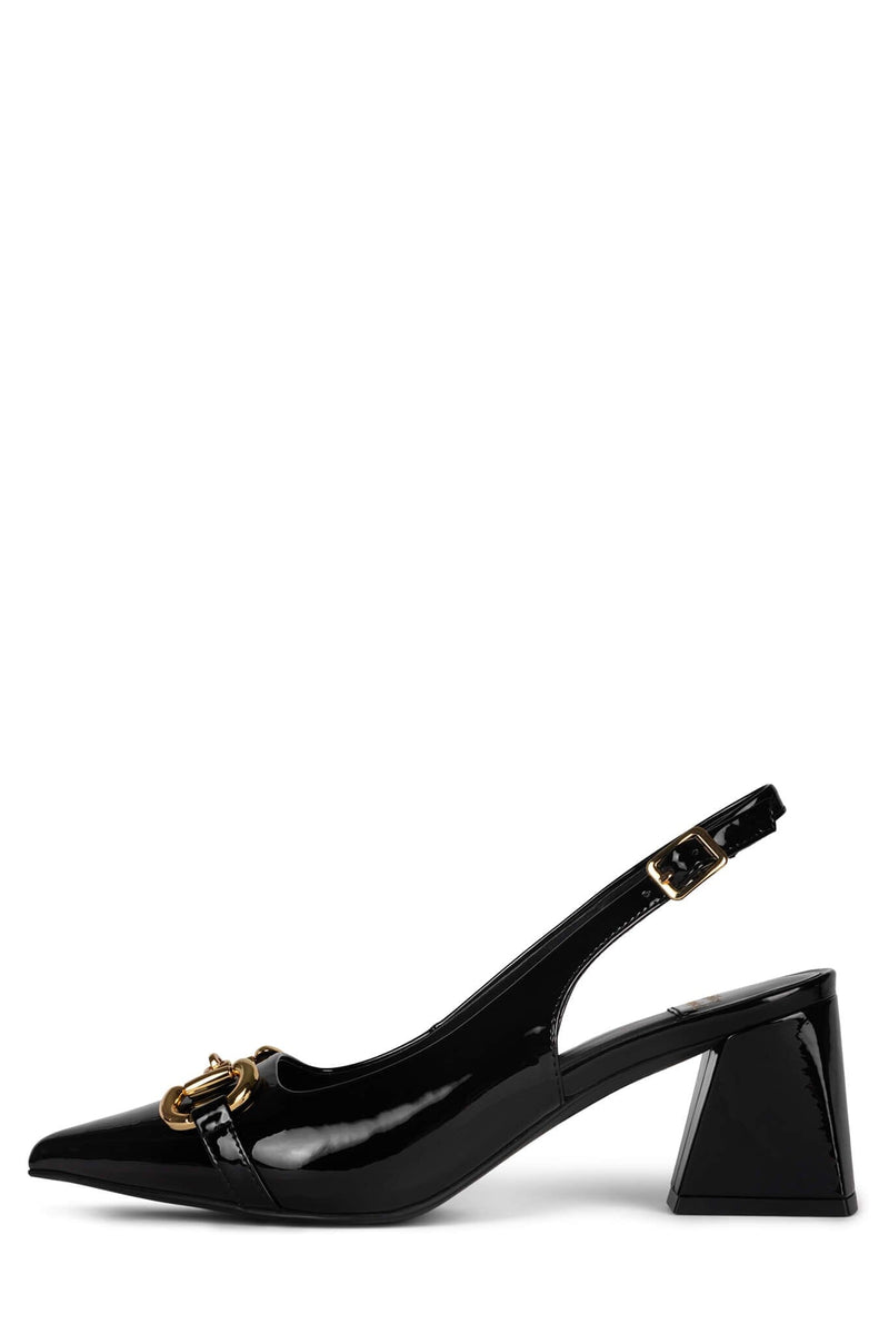 NAKITA Jeffrey Campbell Slingback Black Patent Gold