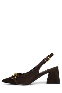 NAKITA Jeffrey Campbell Slingback Brown Suede Gold