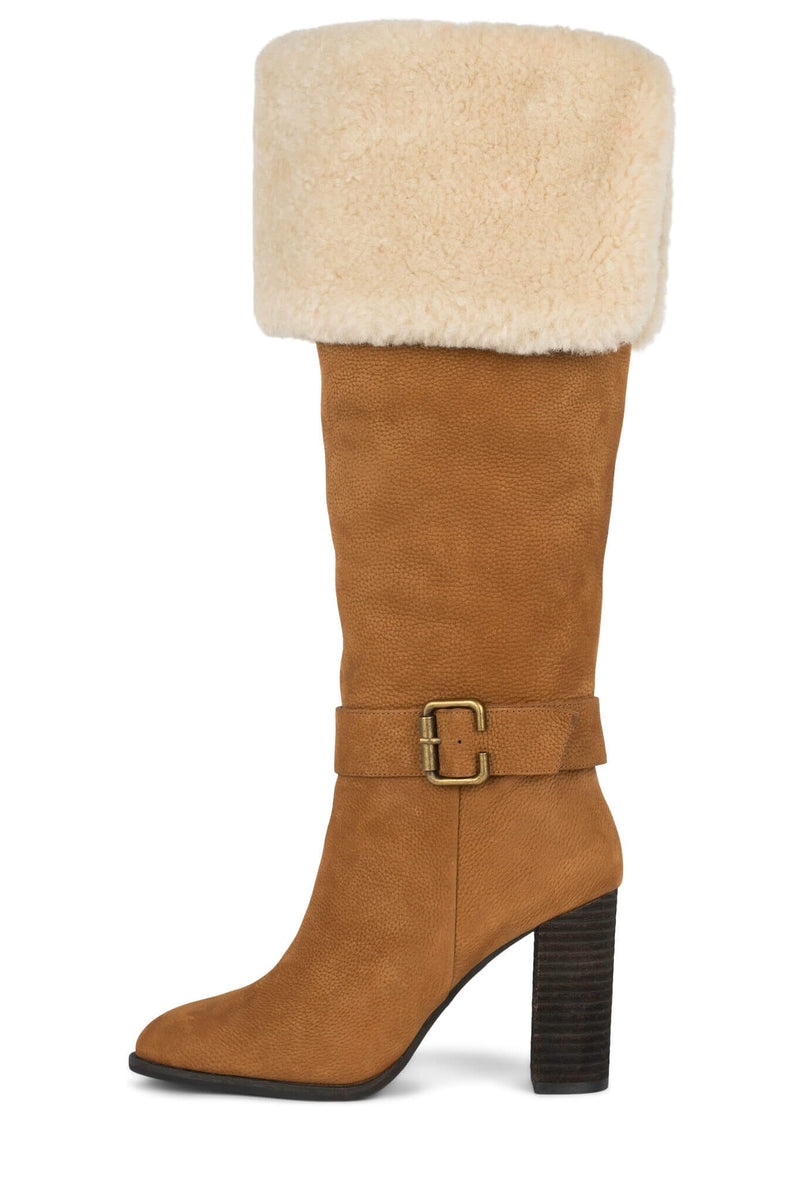 NESTLE-F Knee-High Boot YYH Tan Crinkle Beige 6 