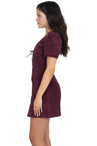 NEW-MOON DRESS Jeffrey Campbell Suede Dress Wine Suede