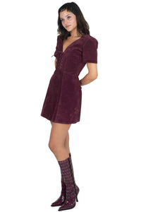 NEW-MOON DRESS Jeffrey Campbell Suede Dress Wine Suede
