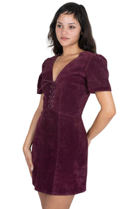 NEW-MOON DRESS Jeffrey Campbell Suede Dress Wine Suede
