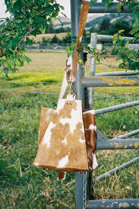 NOMAD-F Jeffrey Campbell Bucket Bag Brown White Long Hair 