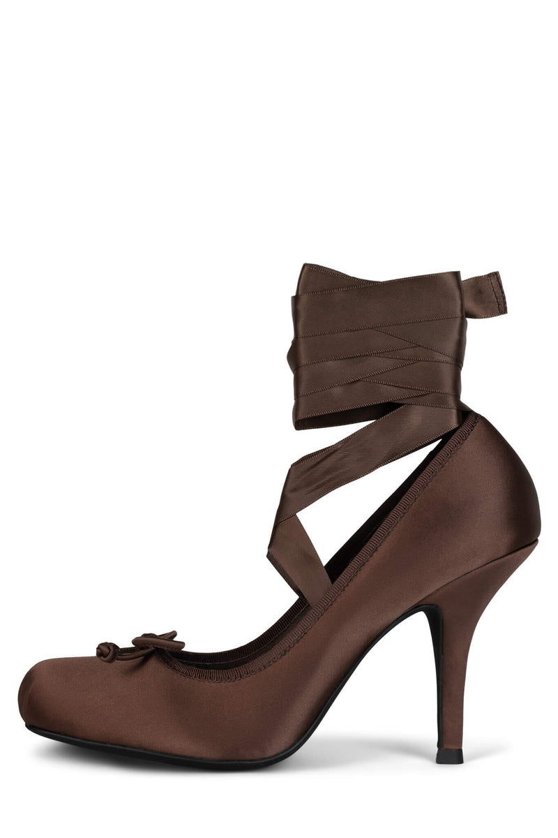 NYMPHA Pump YYH Brown Satin 6 