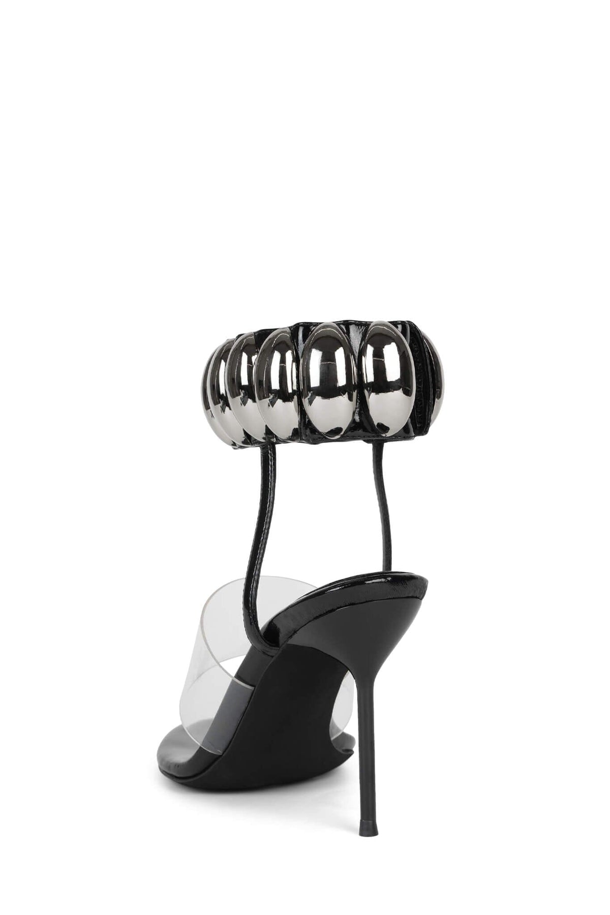 OCCASION Jeffrey Campbell Stiletto Sandal Black Patent Silver