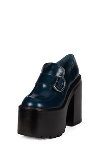 OFFSET Jeffrey Campbell Heeled Loafer Blue Oiled _hover