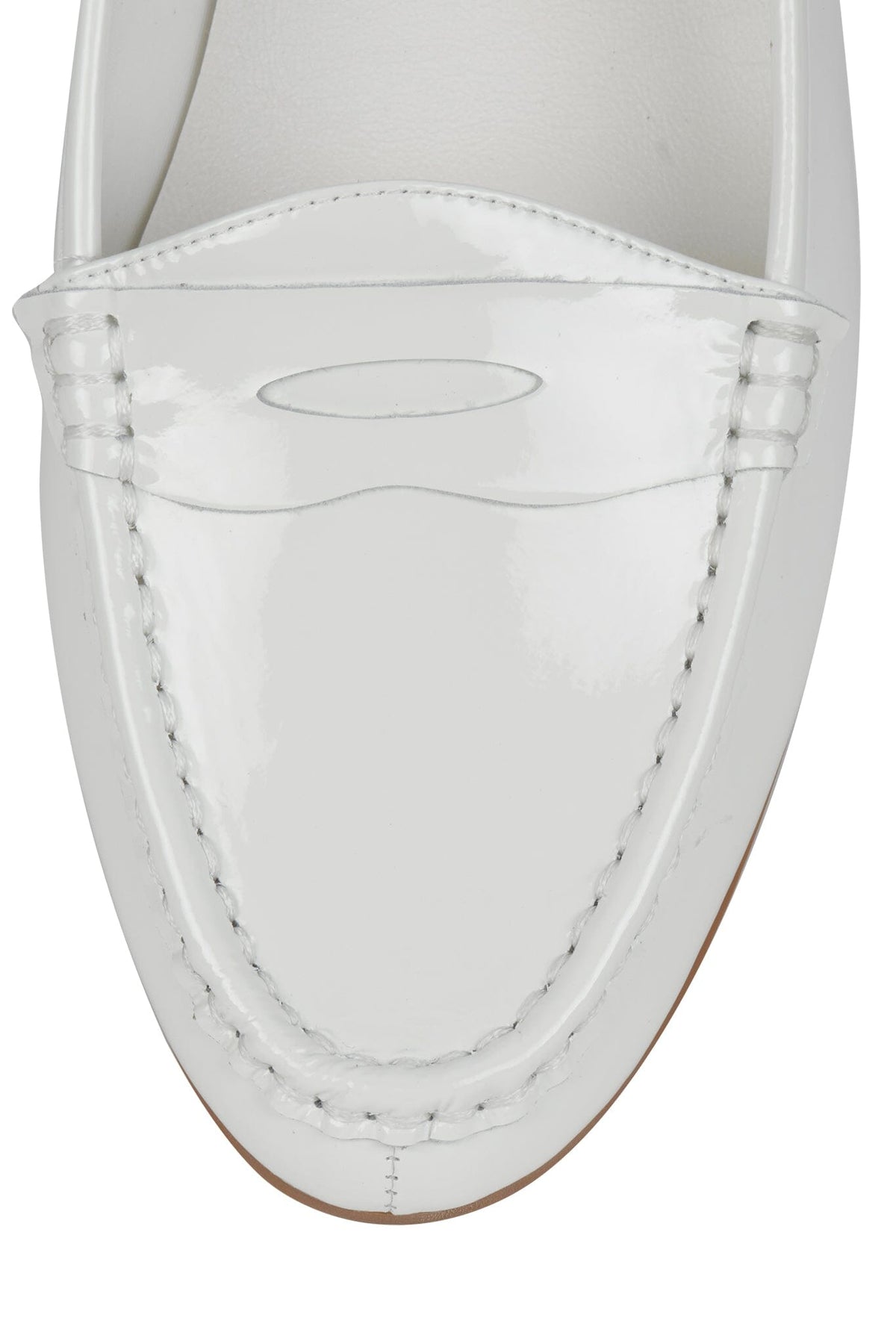 OLD-SOUL Jeffrey Campbell Loafer White Patent Nat Stack