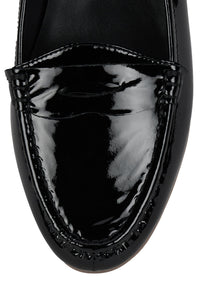 OLD-SOUL Jeffrey Campbell Loafer Black Patent Natural Stack