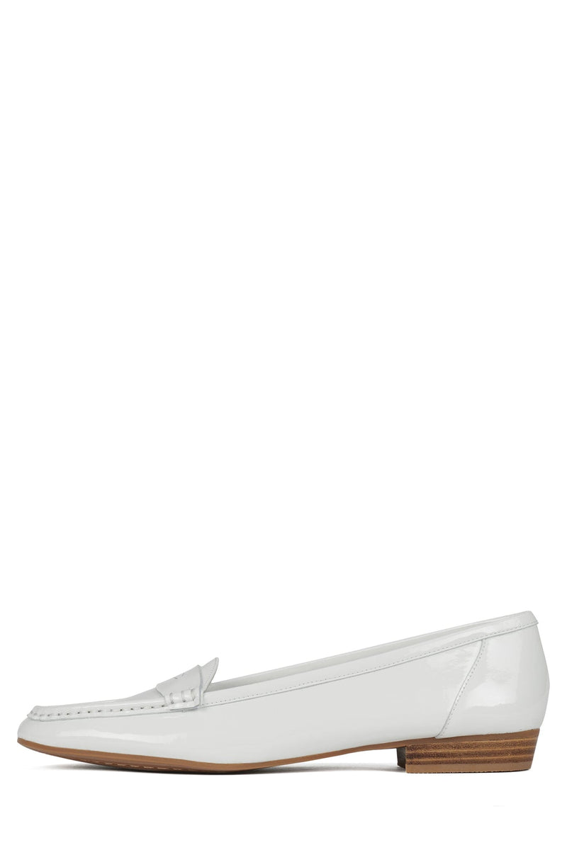OLD-SOUL Jeffrey Campbell Loafer White Patent Nat Stack