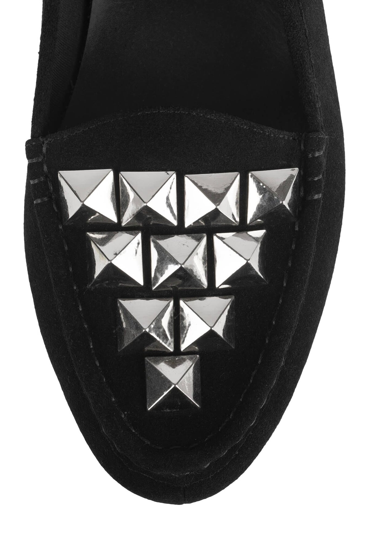 OLD-STUD Jeffrey Campbell Loafer Black Suede Silver