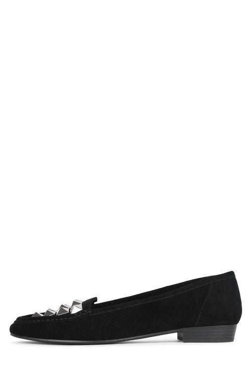 OLD-STUD Jeffrey Campbell Loafer Black Suede Silver