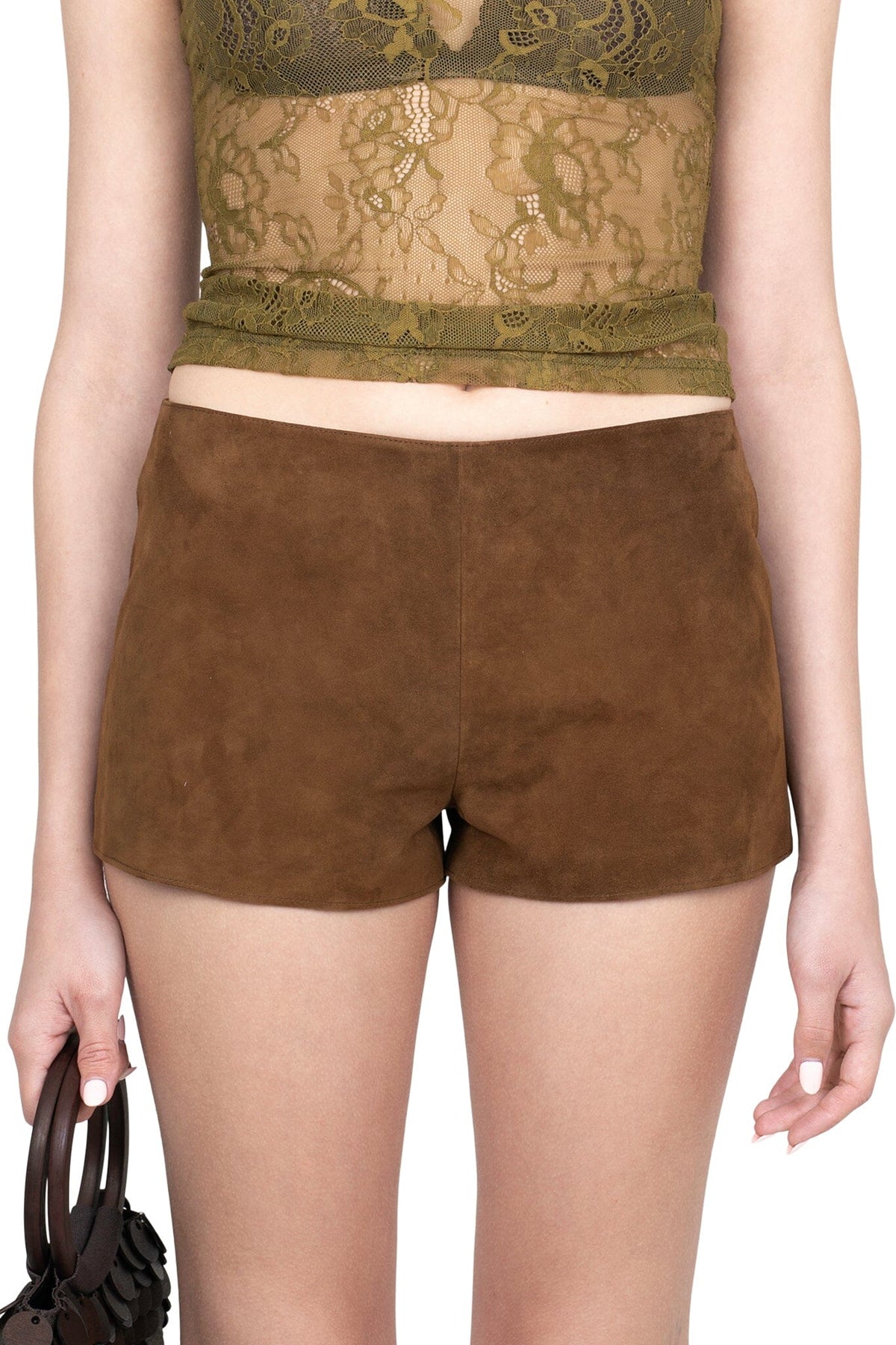 OUT-WEST SHORTS Shorts YYH Brown Suede XS 