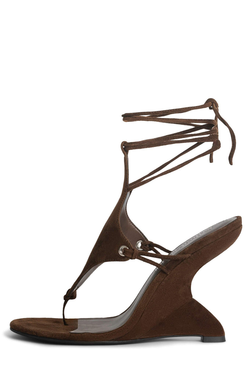 PACHOULI Wedge Sandal ST Brown Suede 7 