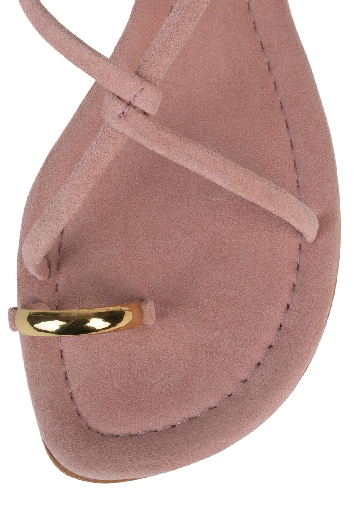 PACIFICO Jeffrey Campbell Flat Sandals Light Pink Suede Gold