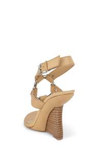 PAISLEY Jeffrey Campbell Wedge Sandal Beige Natural Stack 