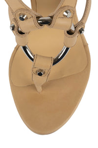 PAISLEY Jeffrey Campbell Wedge Sandal Beige Natural Stack 