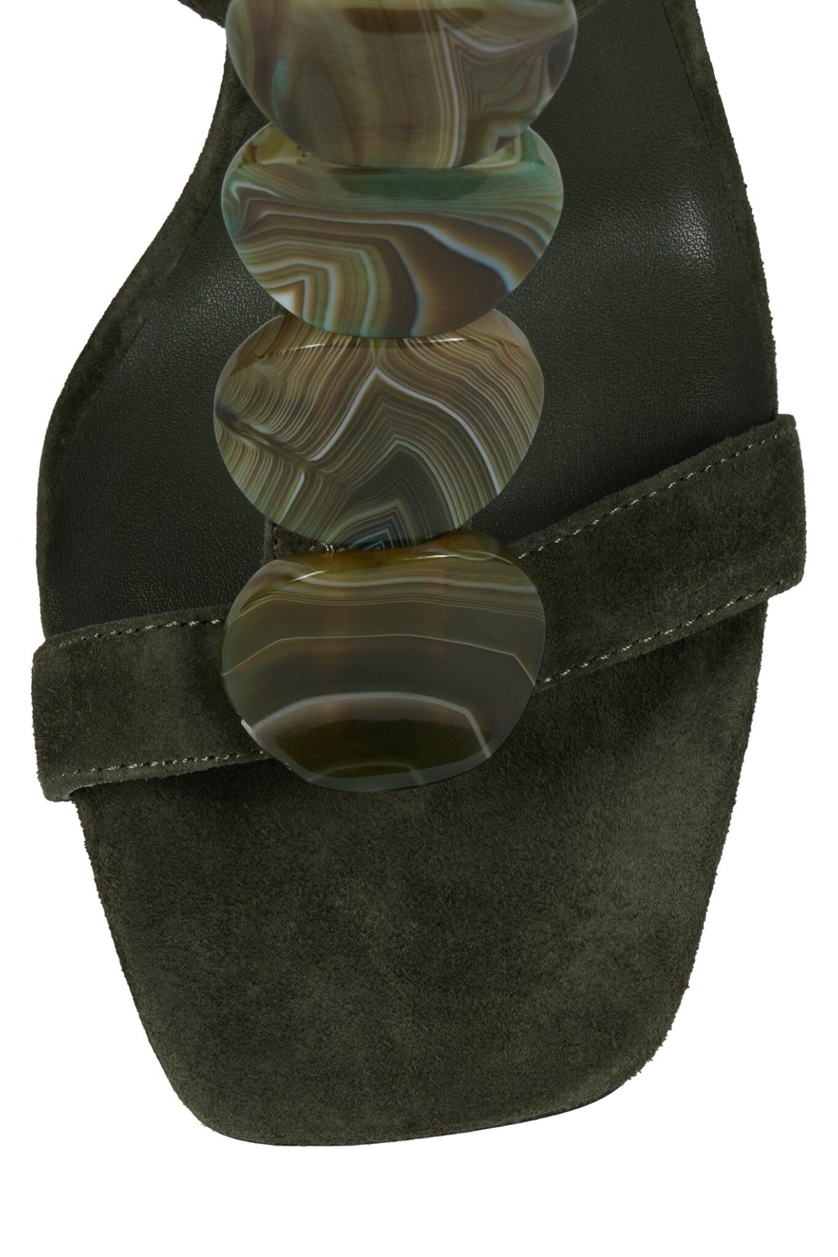 PALMA Jeffrey Campbell Wedge Sandal Dark Green Suede