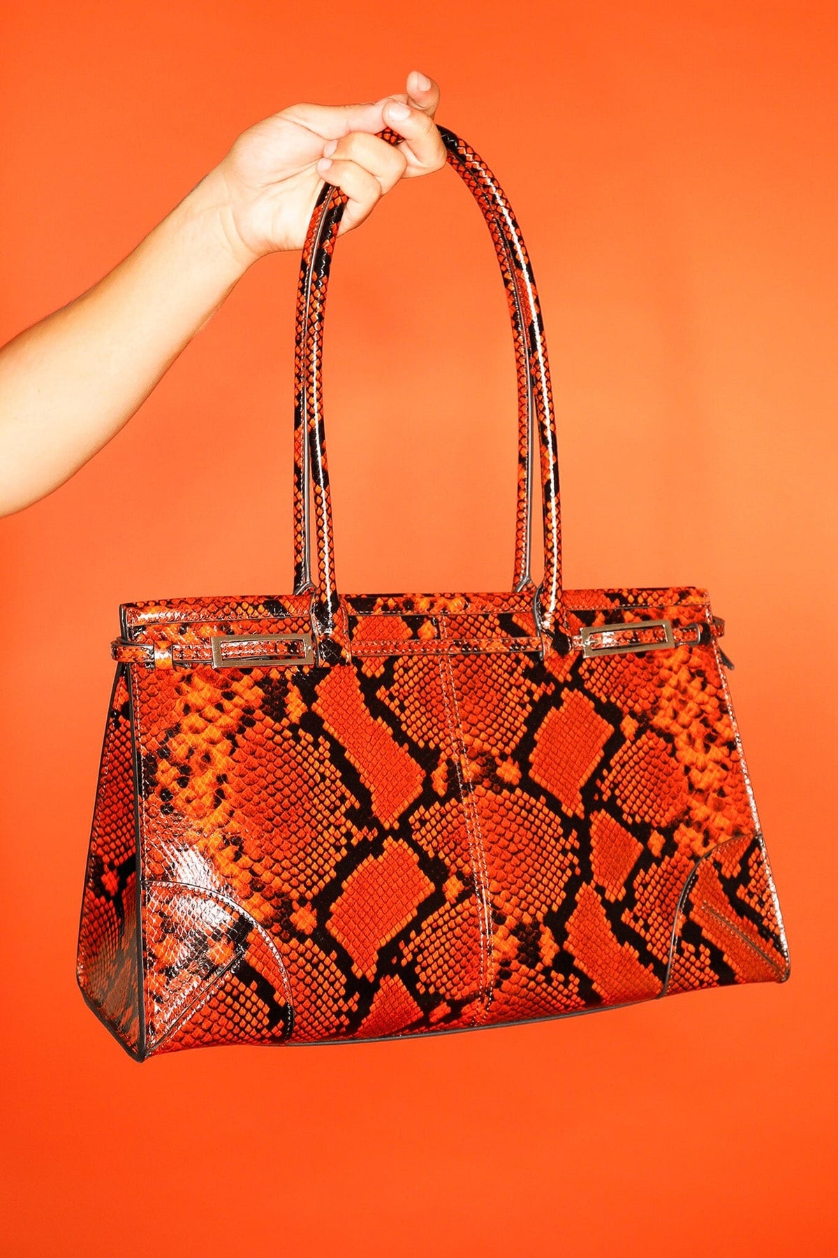 PALOMINO Jeffrey Campbell Shoulder Bag Orange Python