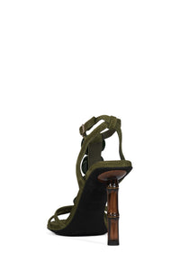 PANACEA Jeffrey Campbell Heeled Sandal Olive Suede Combo