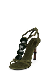 PANACEA Jeffrey Campbell Heeled Sandal Olive Suede Combo _hover