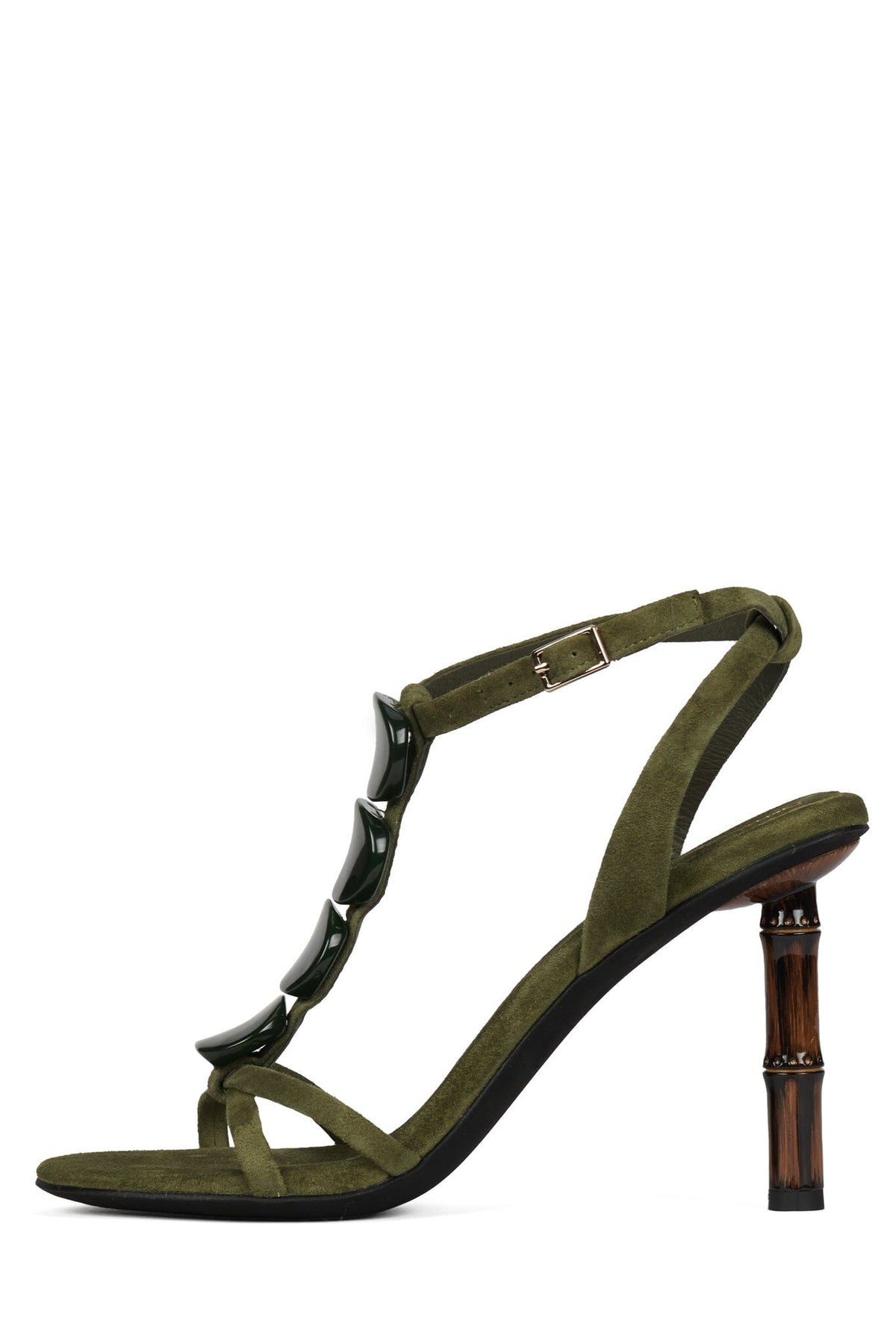 PANACEA Jeffrey Campbell Heeled Sandal Olive Suede Combo