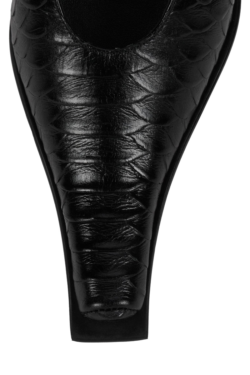 PARALLAX Jeffrey Campbell Heeled Mule Black Snake