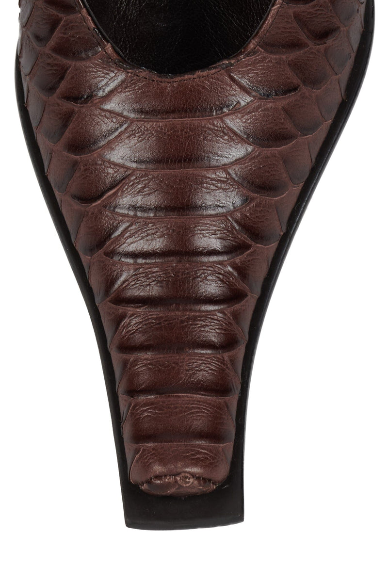 PARALLAX Jeffrey Campbell Heeled Mule Brown Snake