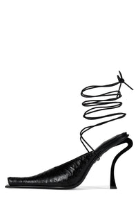 PARALLAX Jeffrey Campbell Heeled Mule Black Snake