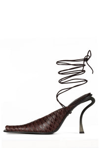 PARALLAX Jeffrey Campbell Heeled Mule Brown Snake