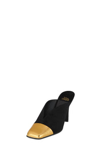 PASSAGE Jeffrey Campbell Heeled Sandal Black Gold Combo _hover