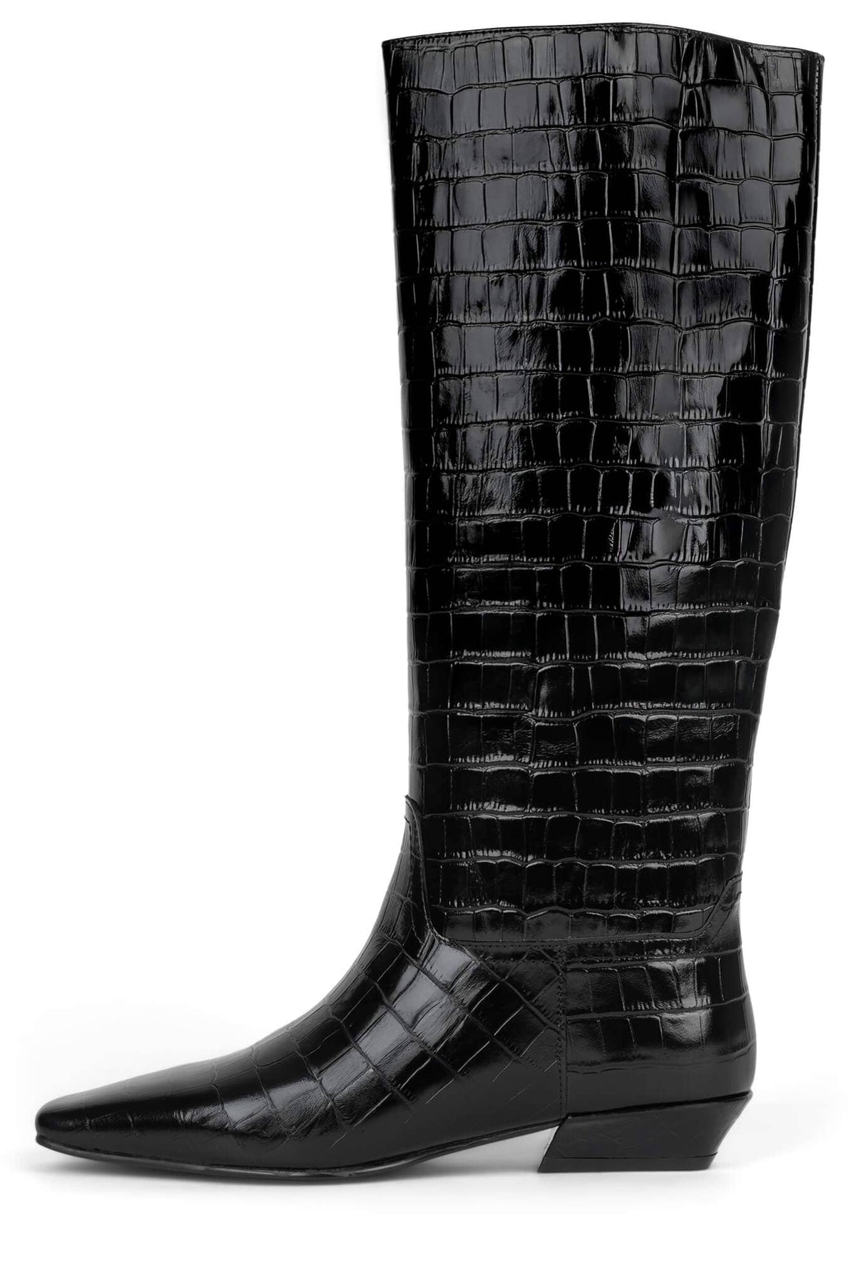 PASSO Jeffrey Campbell Knee-High Boot Black Croco