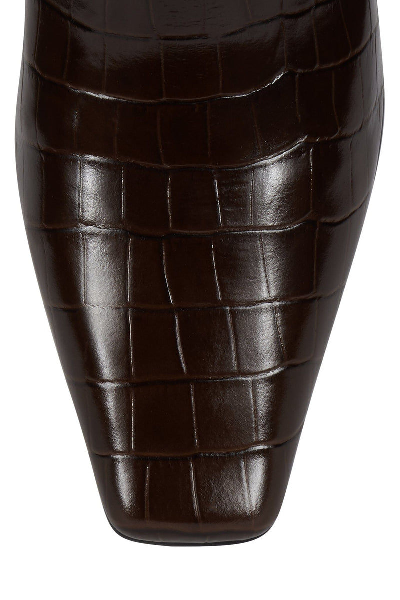 PASSO Jeffrey Campbell Knee-High Boot Brown Croco