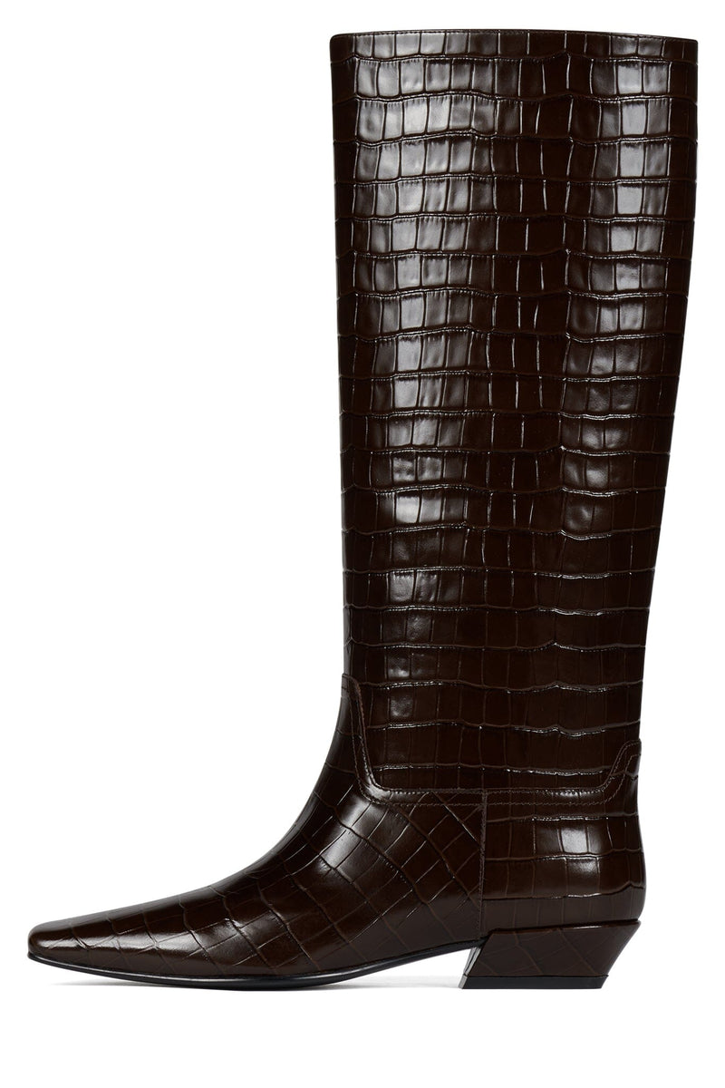 PASSO Jeffrey Campbell Knee-High Boot Brown Croco
