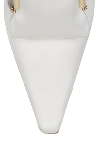 PAY-ME Jeffrey Campbell Slingback Wedge White Satin Combo