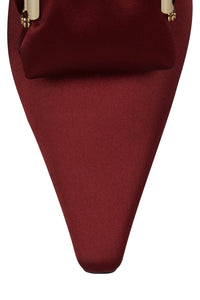 PAY-ME Jeffrey Campbell Slingback Wedge Wine Satin Combo