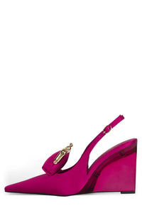 PAY-ME Slingback Wedge YYH Rose Satin Combo 7.5 