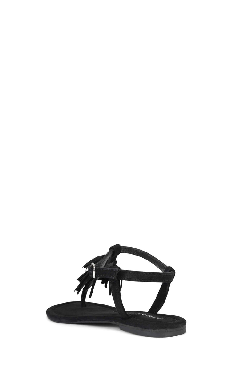 PEACEFUL Jeffrey Campbell Thong Sandals Black Suede