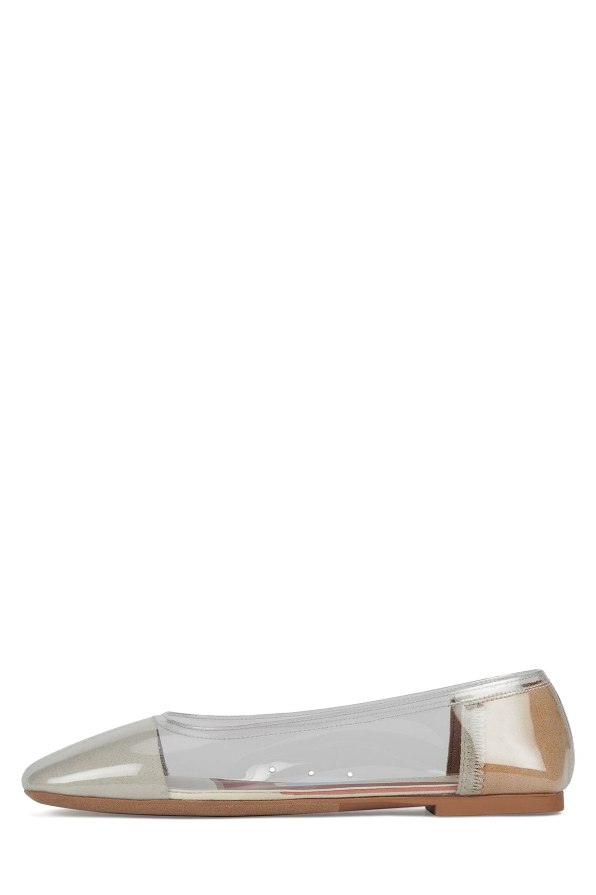 PERCEPTION Jeffrey Campbell Deconstructed Flat Clear Beige Combo