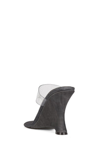 PERSISTENT Wedge Sandal Dark Grey Suede Combo