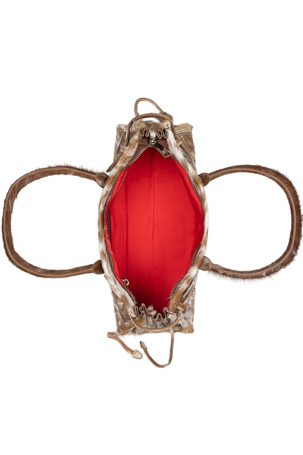 PESKY-F Jeffrey Campbell Shoulder Bag Tan White Long Hair