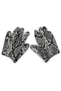 PIT-CREW Jeffrey Campbell Leather Gloves White Grey Python