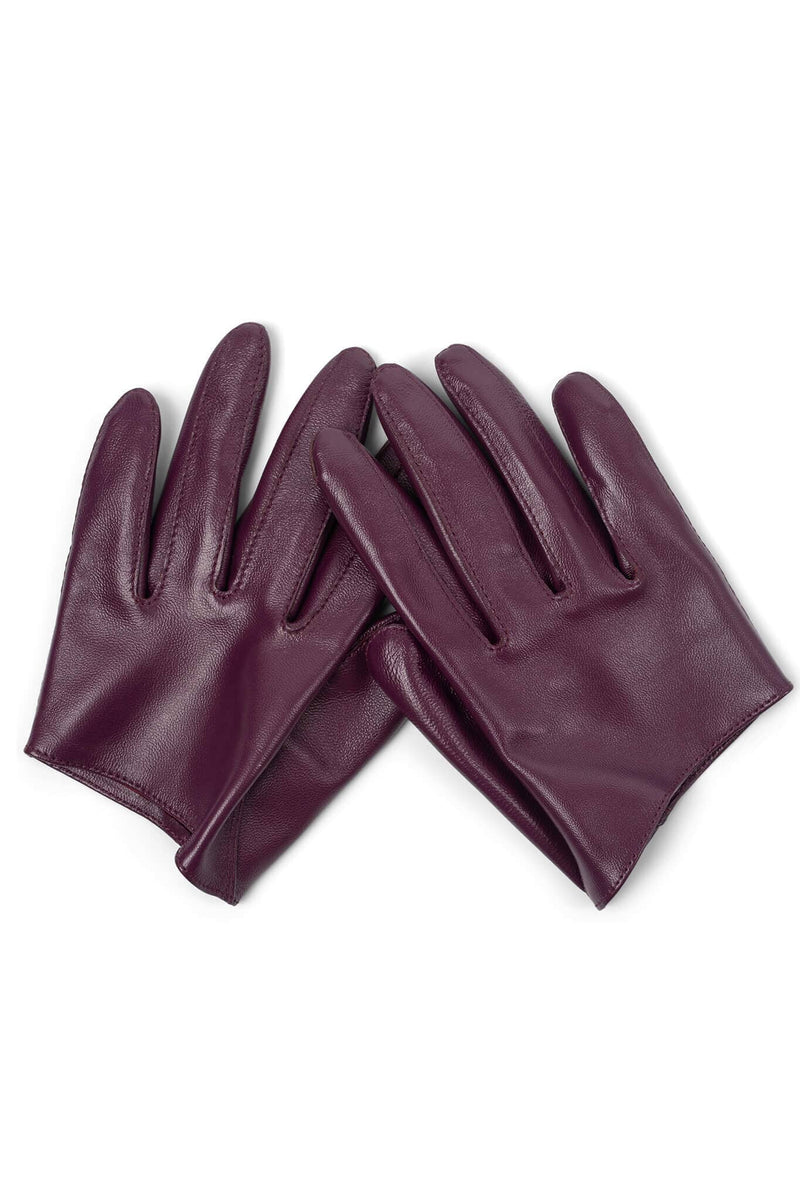 PIT-CREW Jeffrey Campbell Leather Gloves Wine