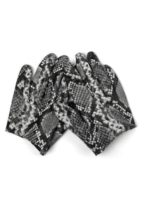 PIT-CREW Jeffrey Campbell Leather Gloves White Grey Python