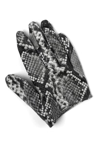 PIT-CREW Jeffrey Campbell Leather Gloves White Grey Python