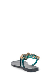 PLATED Jeffrey Campbell Thong Sandal Teal Gold