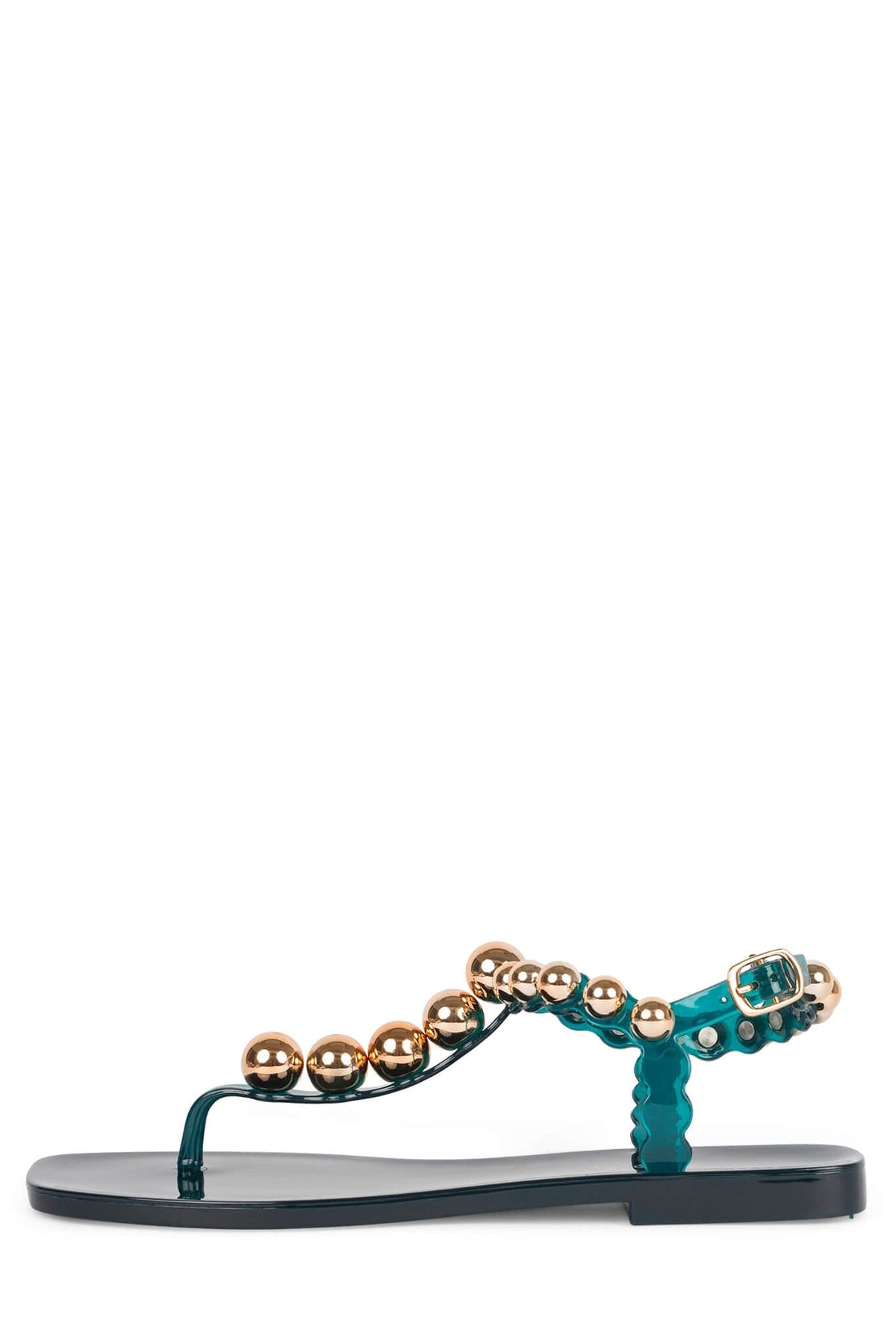 PLATED Jeffrey Campbell Thong Sandal Teal Gold