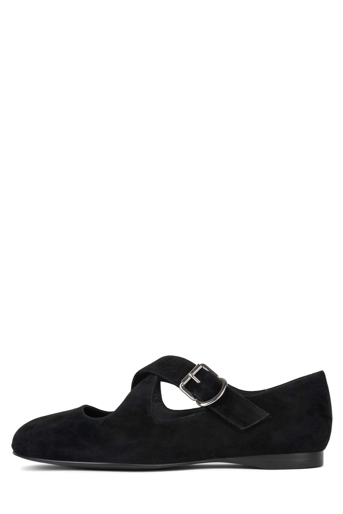 PLIETS Jeffrey Campbell Mary Jane Ballet Flats Black Suede