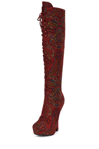 POP-OFF-EM Jeffrey Campbell Platform Boot Red Tapestry
_hover