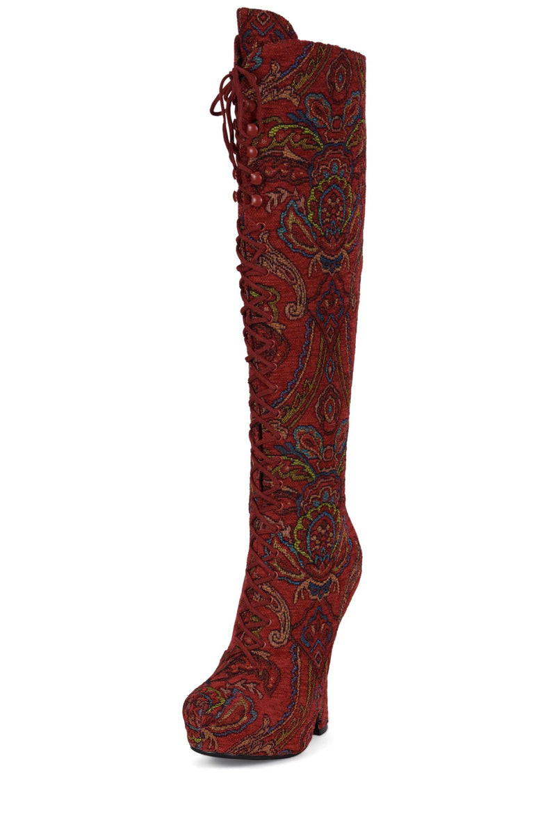 POP-OFF-EM Jeffrey Campbell Platform Boot Red Tapestry
_hover